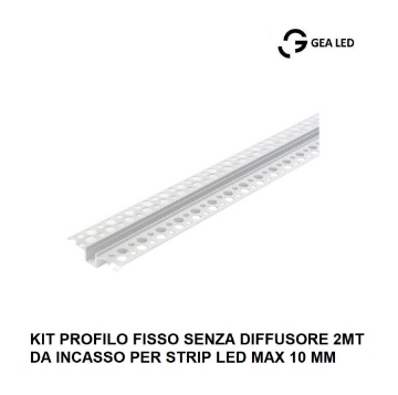 Immagine di Profilo Da Incasso Cartongesso 2mt Per Strip Led 10 mm Gea Luce