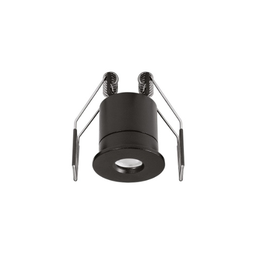 Immagine di Faretto Tondo Nero 35mm Da Incasso Per Bagno IP65 Led 3w Ottica 24 Gea