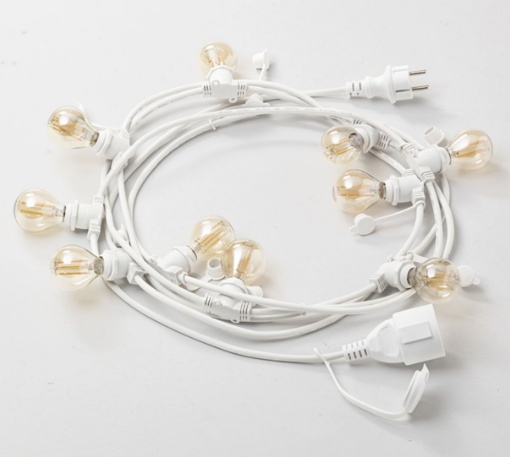 Immagine di Catena Luminosa Giardino 10 Metri Bianco 10xE27 IP44 Andromeda Gea Led