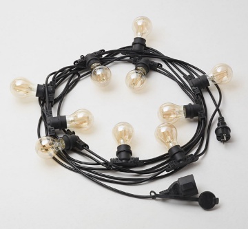 Immagine di Catena Luminosa Giardino 10 Metri Nero 10xE27 IP44 Andromeda Gea Led