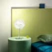 Immagine di Lumetto Moderno Paralume Vetro Bianco Decorato Agnese L/P Gea Luce