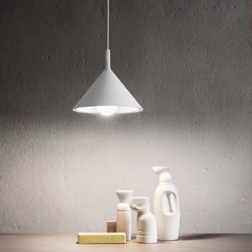 Immagine di Lampada A Sospensione Cono 30cm Per Tavolo Penisola Barbie Gea Luce