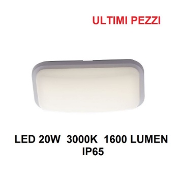 Immagine di OFFERTA Plafoniera Rettangolare Da Esterno 30cm Led 20w 3000k IP65