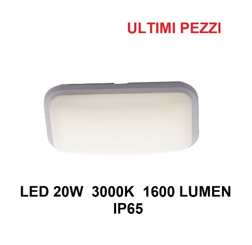 Immagine di OFFERTA Plafoniera Rettangolare Da Esterno 30cm Led 20w 3000k IP65