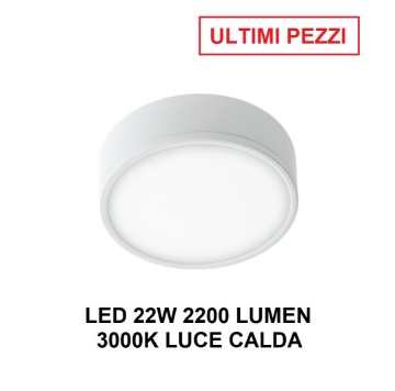 Immagine di Plafoniera Rotonda Bianca 17 cm Led 22w 3000k Luce Calda