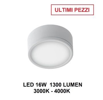 Immagine di Faretto Da Soffitto Bianco Plafoniera Compatta Led 16w 3000k 4000k