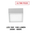 Immagine di Plafoniera Moderna Quadrata Bianca Led 16w 3000k 4000k 11x11 cm