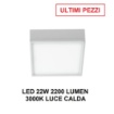 Immagine di Plafoniera Quadrata Bianca Led 22w 3000k 17x17 cm