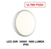 Immagine di Plafoniera Per Esterno Tonda 22cm Bianco Led 20w 3000k IP65