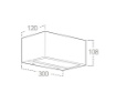 Immagine di Applique Esterna Rettangolare 30 cm Nichel Led 40w 4000k Biemissione