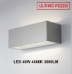 Immagine di Applique Esterna Rettangolare 30 cm Nichel Led 40w 4000k Biemissione