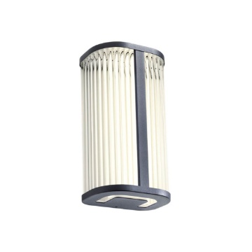 Immagine di Applique Decorativa Bagno Nera Con Vetro Rigato Led CCT 12w Redo