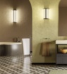 Immagine di Applique Ottone Con Vetro Trasparente 60cm IP44 Led 20w CCT Redo