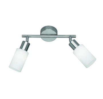 Immagine di Lampada Nichel 2 Spot Orientabili con Paralume Vetro Mars Trio Lighting