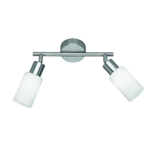 Immagine di Lampada Nichel 2 Spot Orientabili con Paralume Vetro Mars Trio Lighting