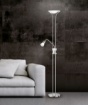 Immagine di Piantana Led Dimmer con Luce Spot da Lettura Santo II Nichel Trio Lighting