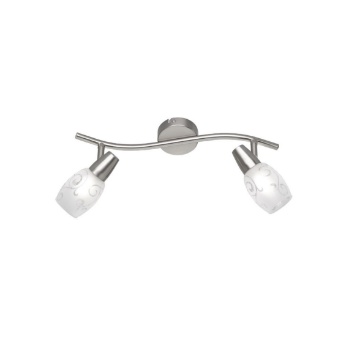 Immagine di Faretto Colmar Nichel 2 Spot Led Vetro Satinato L39 cm Trio Lighting