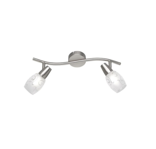 Immagine di Faretto Colmar Nichel 2 Spot Led Vetro Satinato L39 cm Trio Lighting