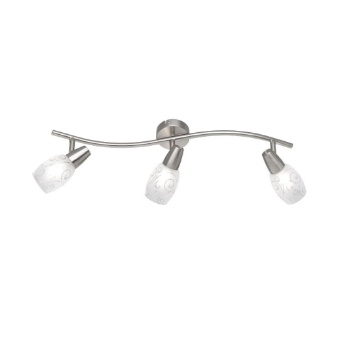 Immagine di Faretto Colmar Nichel 3 Spot Led Vetro Satinato L56 cm Trio Lighting