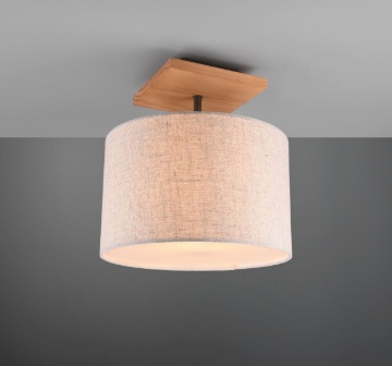 Immagine di Plafoniera Elmau Legno con Paralume Beige E27 Trio Lighting