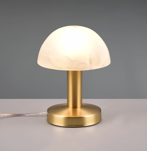 Immagine di Lampada Tavolo Ottone Vetro Con Pulsante Touch Trio Fynn II