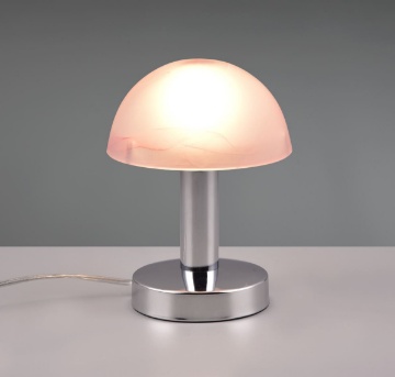 Immagine di Lumetto Cromato Con Vetro Bianco Touch on/off Trio Fynn II