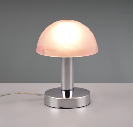 Immagine di Lumetto Cromato Con Vetro Bianco Touch on/off Trio Fynn II
