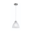 Immagine di Sospensione Singola Dallas Nichel 1xE27 Vetro Bianco Ø20 cm Trio Lighting
