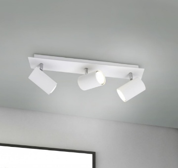 Immagine di Lampada Da Soffitto Bianca 3 Luci Faretti Direzionabili Marley Trio
