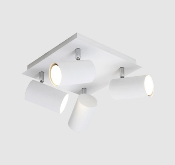 Immagine di Plafoniera Quadrata 4 Faretti Orientabili Marley Bianco Trio Lighting