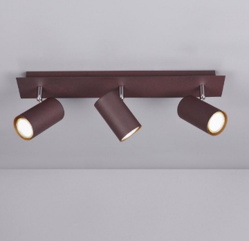 Immagine di Plafoniera 3 Faretti GU10 Orientabili Ruggine Marley Trio