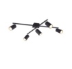 Immagine di Lampada Da Soffitto Girevole Con 5 Faretti Orientabili Neri Marley Trio