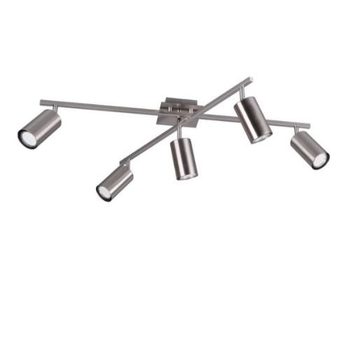 Immagine di Plafoniera Metallo Nichel Con 5 Faretti Orientabili GU10 Marley Trio Lighting
