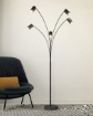Immagine di Piantana Moderna Nera Con Bracci Curvi e Faretti Direzionabili GU10 Trio Marley