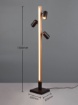 Immagine di Piantana In Legno Led 3000k Con Faretti Neri Orientabili Trio Marley
