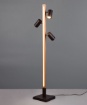 Immagine di Piantana In Legno Led 3000k Con Faretti Neri Orientabili Trio Marley