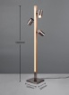 Immagine di Piantana Legno Led 3000k Con 3 Faretti Nichel Orientabili GU10 Marley Trio
