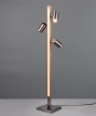 Immagine di Piantana Legno Led 3000k Con 3 Faretti Nichel Orientabili GU10 Marley Trio
