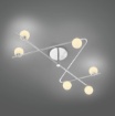 Immagine di Plafoniera Flaming Grigio Nichel 6 Sfere Vetro Bianco Trio Lighting