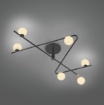 Immagine di Plafoniera Flaming Nero Oro Con Sfere Vetro Bianco Per Soggiorno Trio Lighting