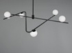 Immagine di Lampadario Nero Da Soggiorno Con Sfere Vetro Bianco Flaming Trio