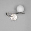 Immagine di Applique Moderna Argento Nichel Con Sfera Bianca Flaming Trio
