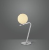 Immagine di Lampada Comodino Moderna Nichel Con Sfera Bianca Flaming Trio