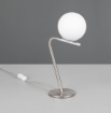 Immagine di Lampada Comodino Moderna Nichel Con Sfera Bianca Flaming Trio
