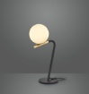 Immagine di Lampada Da Comodino Nero Oro Con Sfera Bianca Flaming Trio