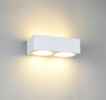 Immagine di Applique Squadrata In Gesso Verniciabile 4 Luci Gx53 Mattone Trio