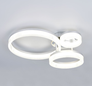Immagine di Plafoniera Moderna Cromo 3 Cerchi Led 32w 4000k Mova Trio
