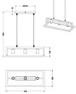 Immagine di Lampadario Nero Da Tavolo Con Cornice Legno 3 Luci E27 Bano Trio Lighting