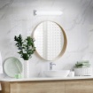 Immagine di Applique Vetro Bianco Per Bagno 40cm Cromo Xavi 3xE14 Trio Lighting
