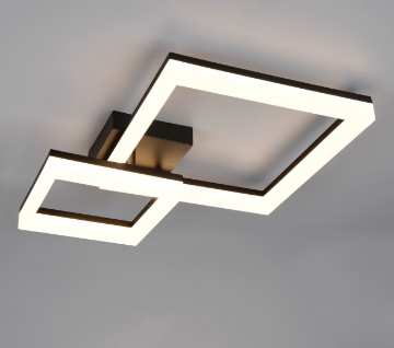 Immagine di Plafoniera Squadrata Nera Led 22w 3000k Camino Trio